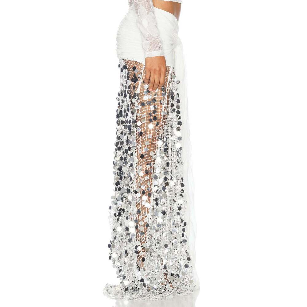 Siedres - Silvana Sequinned Knit Maxi Skirt - EU 38 - Picture 5 of 9